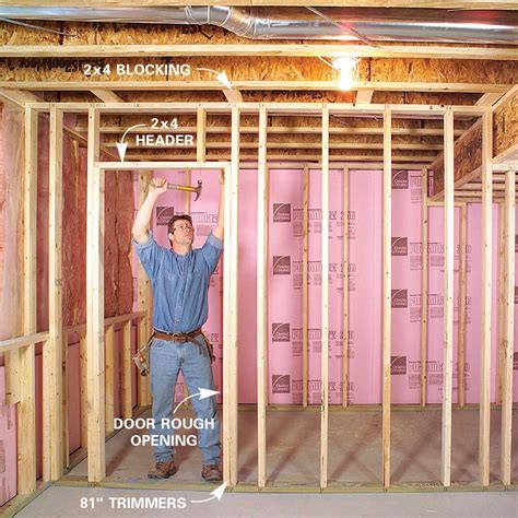 how to frame a basement wall